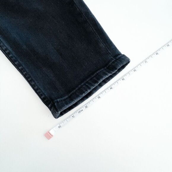 Zara Womens Button-Fly Mid Rise Classic Fit Dark Wash Black Denim Jeans Size 36 - Picture 8 of 10